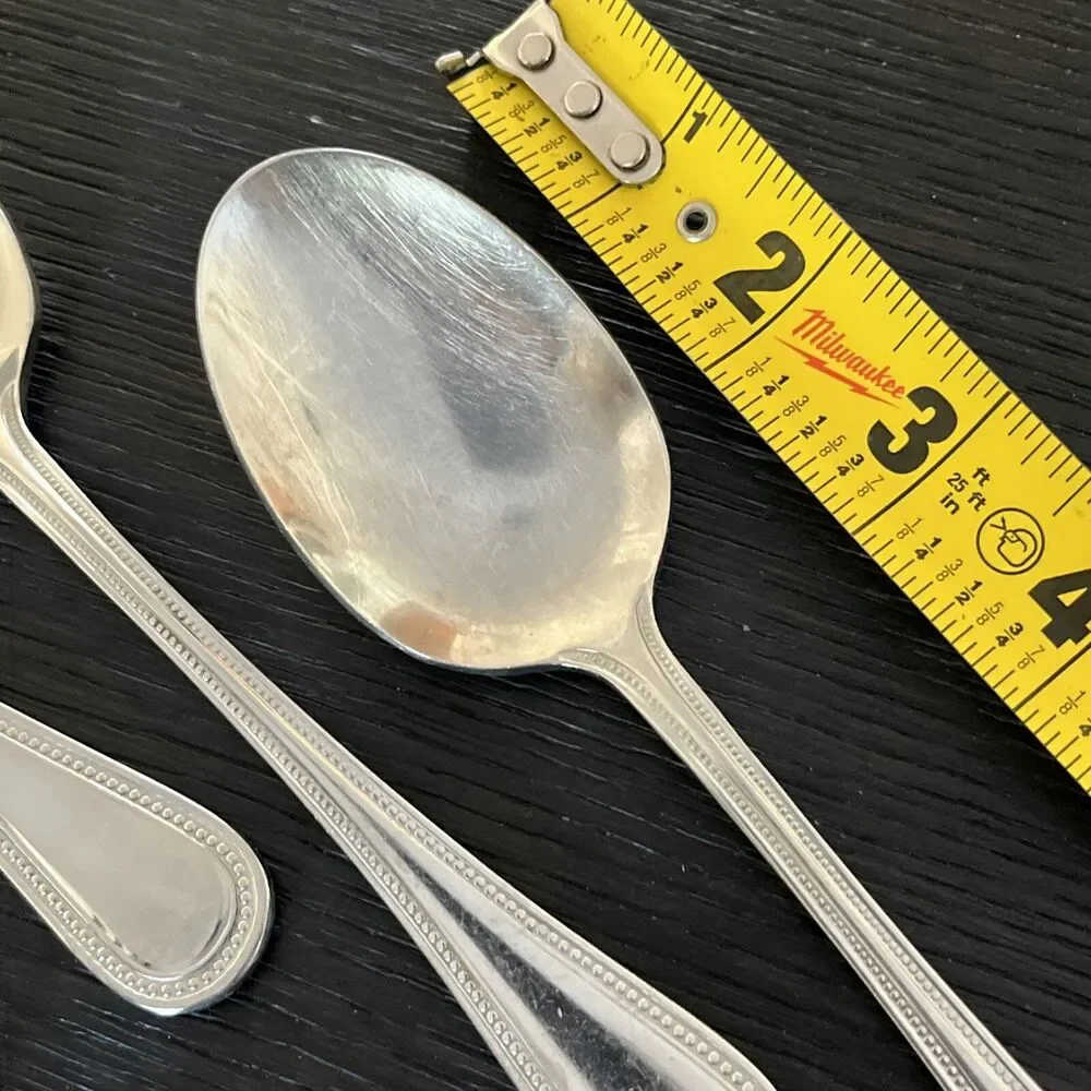 Set of 11 Pieces of Wallace Silver Continental Bead 18/10 Spoons Forks